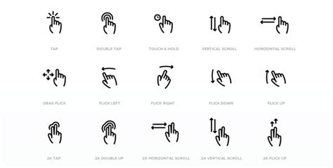 70 Gesture Icons For Multi Touch Interfaces Feel Desain Your Daily