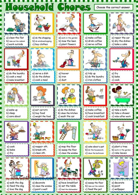 household chores esl printable worksheet of the day on august 22 2015 by seni77 english