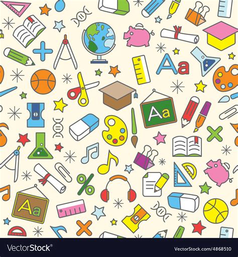 Education Icons Seamless Pattern Background Vector Image