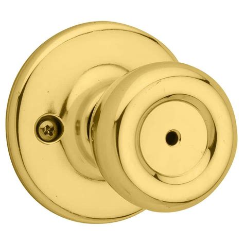 Kwikset Tylo Polished Brass Bedbath Door Knob Featuring Microban