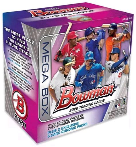 Topps Mlb 2020 Bowman Baseball Trading Card Mega Box 6 Packs