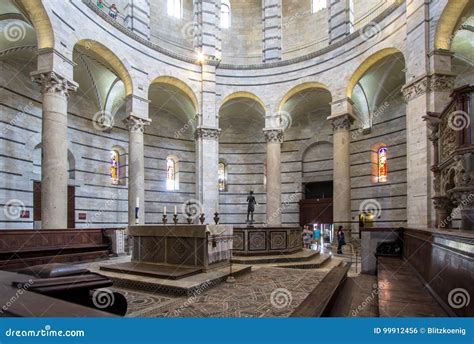 Baptistery Of Saint John Inside Pisa Italy Editorial Photo Image Of