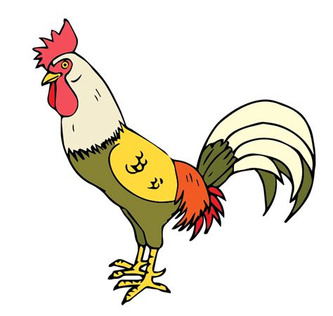 A Cartoon Rooster Crowing Png Clipart Best