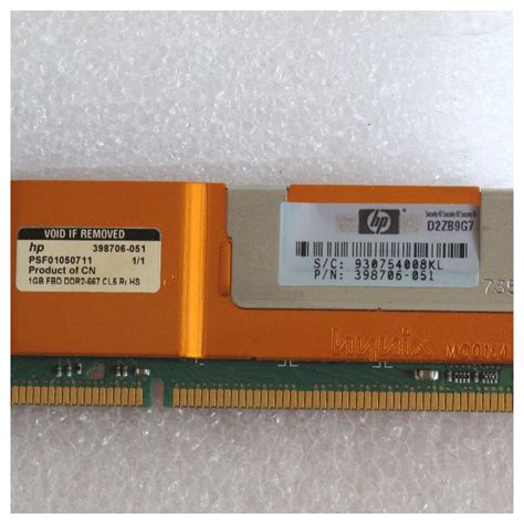 mémoire 1go 2rx8 pc2 5300f ddr2 ecc hp 398706 051 hynix hymp512f72cp8d2 y5 ordi spare