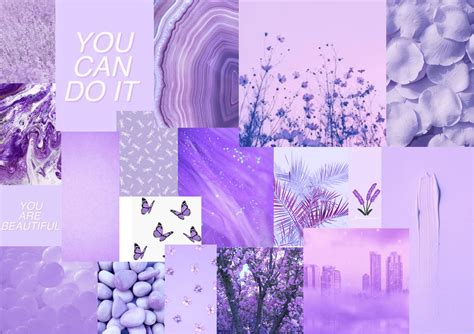 Pastel Purple Collage Aesthetic Desktop Wallpaper Laptop Wallpaper