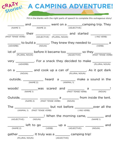 Funny Fill In The Blanks Story Game Made By Teachers