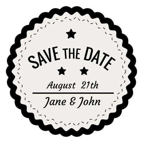 Save The Date Vintage Badge Transparent Png And Svg Vector File
