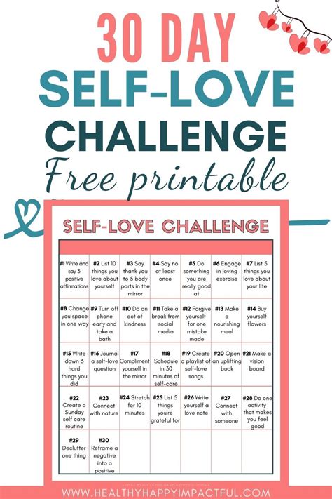 The 30 Day Self Love Challenge Bring On The Joy In 2021 Self Love