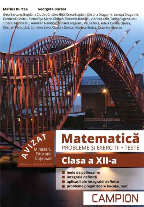 Matematica Probleme Si Exercitii Teste Clasa 12 Marius Burtea