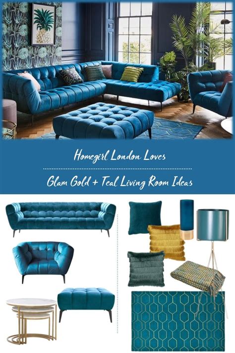 Glam Gold And Teal Living Room Ideas Teal Living Rooms Teal Blue