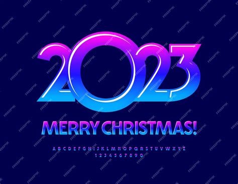 Carte De Voeux Douce De Vecteur Joyeux Noël 2023 Police Artistique