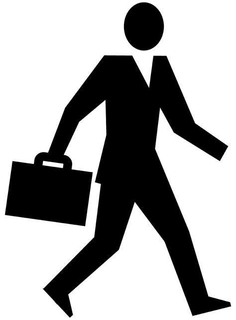 Silhouette Of Man Walking With Suitcase Stock Images