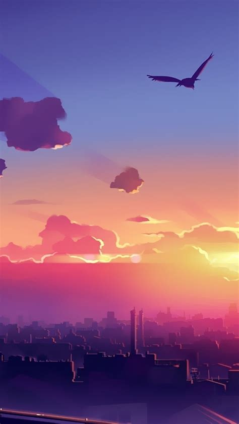 Aesthetic Anime Sunset Wallpaper Iphone Anime Background City Sunset