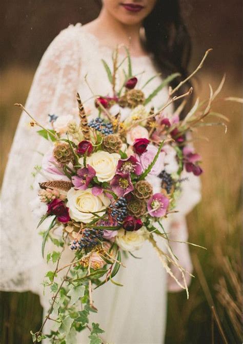 Follow the link for 9 boho bouquets for your eclectic wedding gown to fall in love with! Picture Of dreamy and relaxed boho wedding bouquets 19
