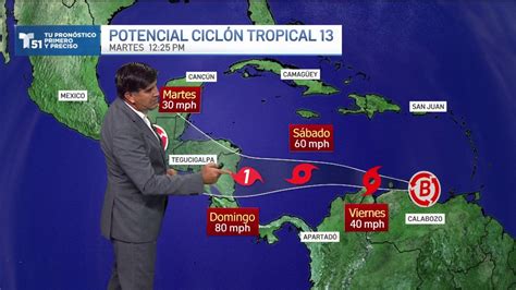 Potencial Ciclón Tropical 13 Boletín Del Nhc Telemundo Miami 51