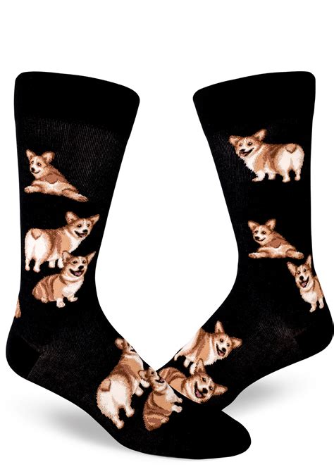 Corgi Socks For Men Dog Sock Modsocks Black Modsocks Novelty Socks