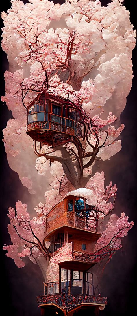 Artstation Sakura Tree House