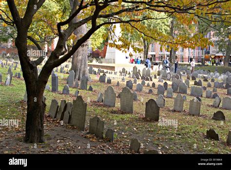 Massachusetts Boston Old Granary Burial Ground Site Along Freedom Trail