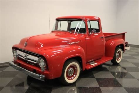 1956 Ford F 100 80 Miles Red Pickup Truck 50 Liter V8 3 Speed