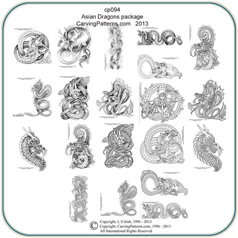 Asian Dragons Patterns Classic Carving Patterns Art Designs Studio