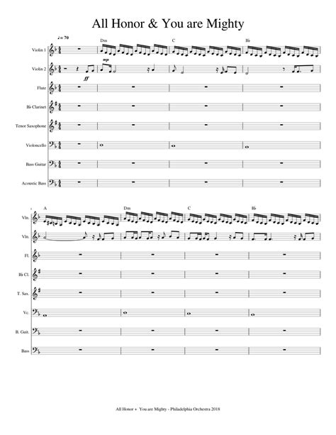 All Honor And You Are Mighty Sheet Music For Flute Clarinet In B Flat