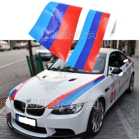I purchased three and they all couldn't hold to any surface i applied them to; 1.5M M-Colored Stripe Car Hood 2-Side Sticker Decal For BMW M3 M5 3/5/7 Series | eBay