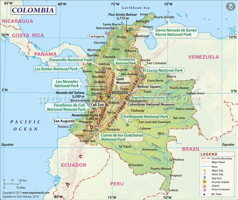 Mapas De Colombia Mapa Del Relieve Colombiano Kulturaupice