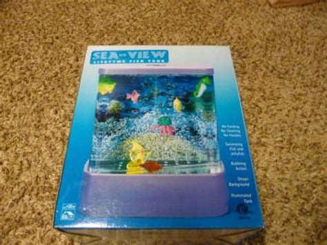 Novelty Sea View Litetyme Fish Tank Bubble Lamp With Plastic Fish New