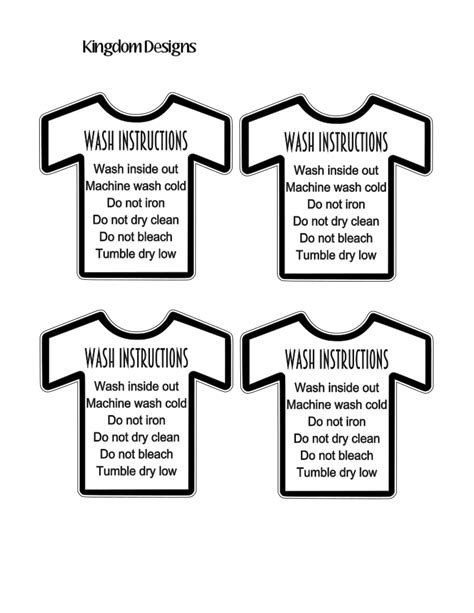 Materials Printable T Shirt Care Instructions Svg Files For Cricut