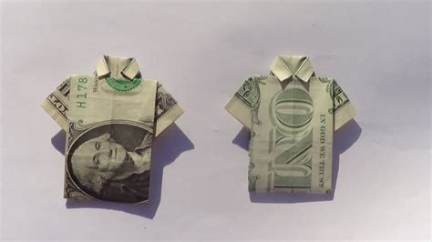 Dollar Origami Shirt How To Make A Dollar Origami Shirt Youtube