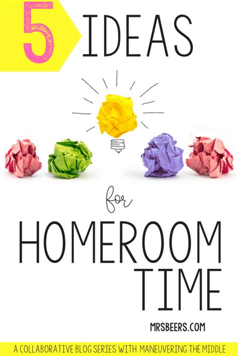 5 Activities For Middle School Homeroom And Advisory Time