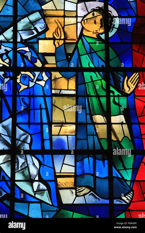 Stained Glass Window Joan Of Arc Stock Photo Alamy