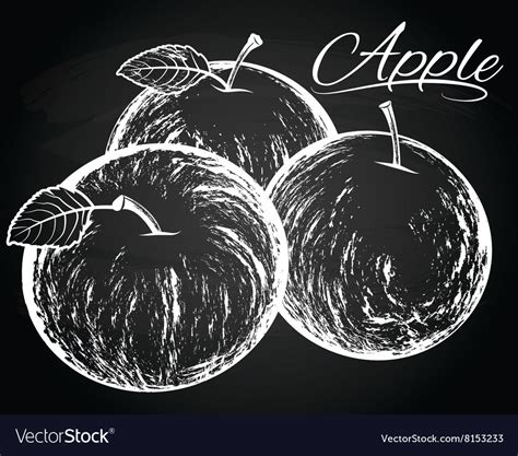 Apples On The Chalkboard Background Royalty Free Vector