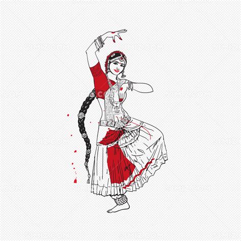 手绘跳舞的新疆女孩图片素材免费下载 觅知网