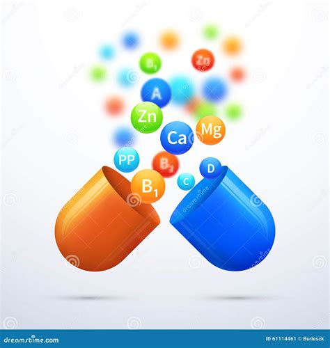 Medical Vitamins And Minerals Background Stock Vector Illustration Of