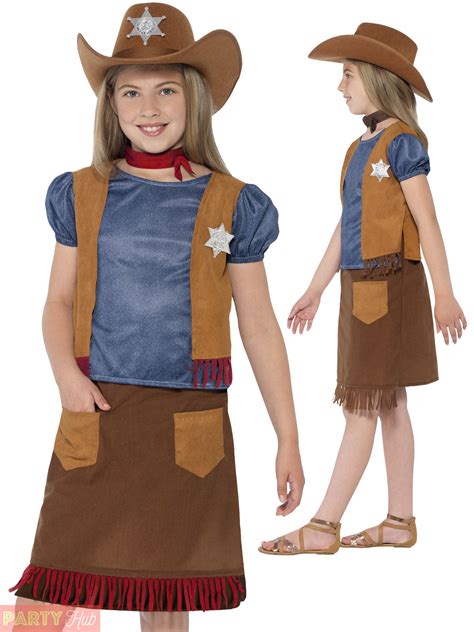 Childrens Cowboy Costume Boys Girls Western Texas Cowgirl Fancy Dress
