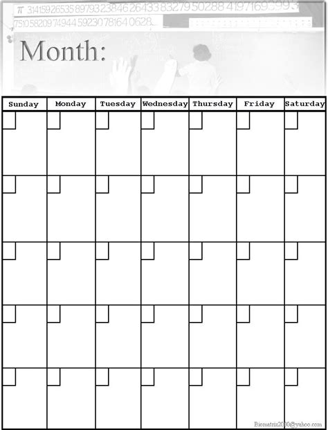 18 Worksheet Calendar Blank