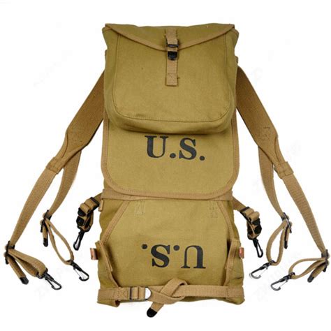Wwii Us Army M1928 Carrying Backpack Canvas Field Rucksack Bag Ebay