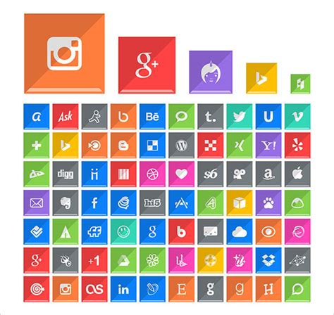 50 High Quality Free Social Media Icon Sets And Buttons Png And Vector Files