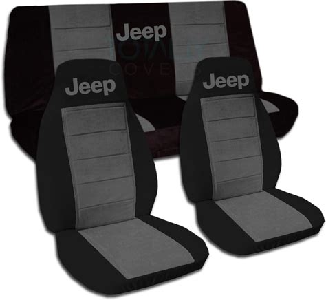 Jeep Wrangler Yjtjjkjl 1987 2019 Two Tone Seat Covers W Logo Front