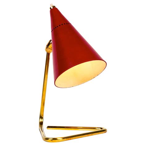 1950s Giuseppe Ostuni Red Cone Table Lamp For Oluce At 1stdibs