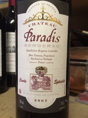 Château Paradis Cuvée Spéciale Bergerac Vivino US