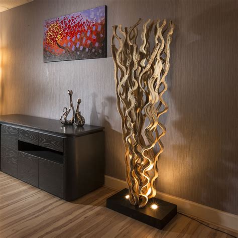 Unique Modern Designer Driftwood Halogen Floor Lamplight