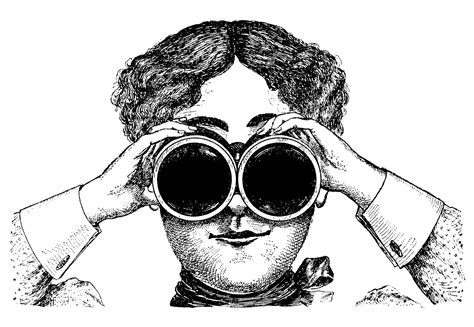 Fabulously Quirky Lady With Binoculars Vintage Steampunk Image The