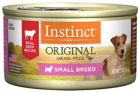 This delicious wet food feature the great taste of chicken that dogs love in each and every bite, and is made using wholesome ingredients that fit the nutritional needs of your growing puppy. Instinct by Nature's Variety Original Small Breed Grain ...