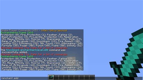 Minecraft tutorial: how to enchant stuff with single player commands