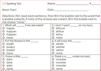 Key to the exit test. Reading Street Third Grade Spelling Test Unit 1 Selection ...
