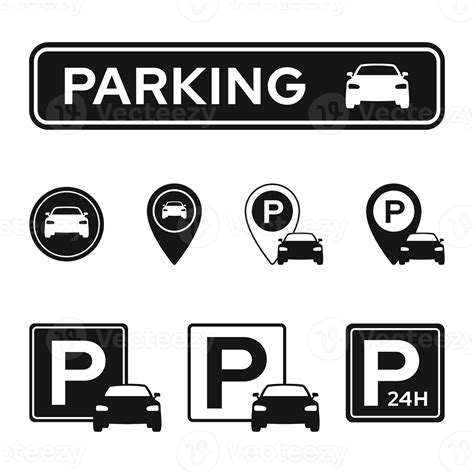 Parking Icon Set Isolated Collection Of Garage Parking Symbol 18062369 Png
