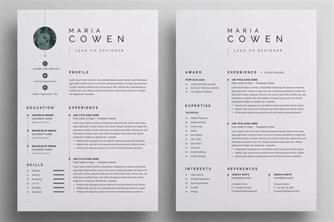 Resumecv Downloadable Resume Template Resume Template Professional