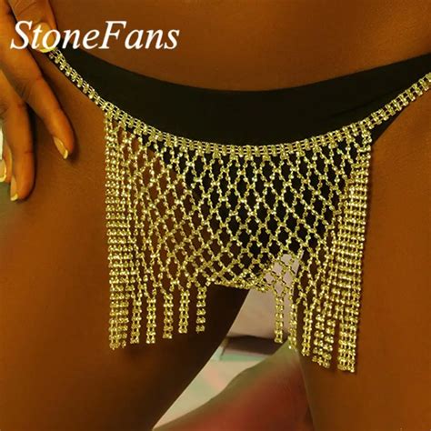 Stonefans Charms Tassel Body Sexy Jewelry Lingerie Adult Panties For